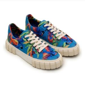 FARM Rio Blue Macaw Platform Sneakers 8.5